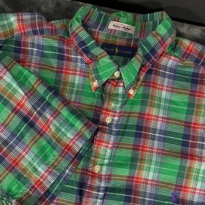 Ralph Lauren Authentic Indian Madras Short Sleeve Button Up Plaid Shirt Men 2XLT